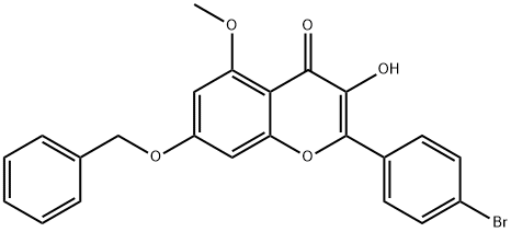 7-(benzyloxy)-2-(4-bromophenyl)-3-hydroxy-5-methoxy-4H-chromen-4-one(WXC04993) Struktur