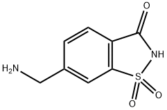 1,2-Benzisothiazol-3(2H)-one, 6-(aminomethyl)-, 1,1-dioxide Struktur