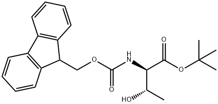 tert-butyl (2R,3S)-2-({[(9H-fluoren-9-yl)methoxy]carbonyl}amino)-3-hydroxybutanoate Struktur