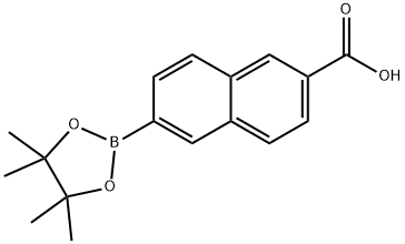 6-(Tetramethyl-1,3,2-dioxaborolan-2-yl)naphthalene-2-carboxylic acid Struktur