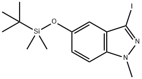 1H-Indazole, 5-[[(1,1-dimethylethyl)dimethylsilyl]oxy]-3-iodo-1-methyl- Struktur