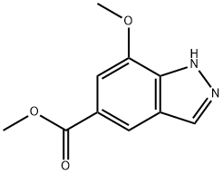 1H-Indazole-5-carboxylic acid, 7-methoxy-, methyl ester Struktur