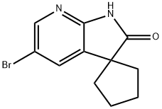 5'‐bromo‐1',2'‐dihydrospiro[cyclopentane‐1,3'‐pyrrolo[2,3‐b]pyridine]‐2'‐one Struktur