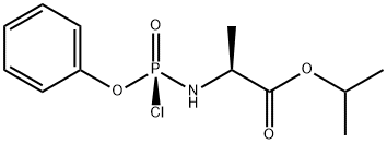 L-Alanine, N-[(R)-chlorophenoxyphosphinyl]-, 1-methylethyl ester Struktur