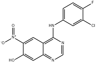 7-Quinazolinol, 4-[(3-chloro-4-fluorophenyl)amino]-6-nitro- Struktur