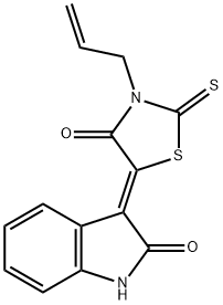 (5Z)-5-(2-oxo-1H-indol-3-ylidene)-3-prop-2-enyl-2-sulfanylidene-1,3-thiazolidin-4-one Struktur