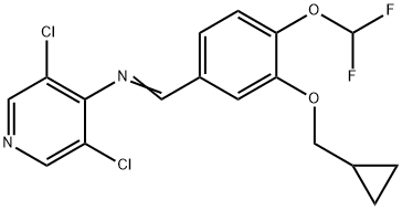 4-Pyridinamine, 3,5-dichloro-N-[[3-(cyclopropylmethoxy)-4-(difluoromethoxy)phenyl]methylene]- Struktur