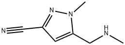 1H-Pyrazole-3-carbonitrile, 1-methyl-5-[(methylamino)methyl]- Struktur