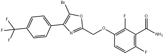 Benzamide, 3-[[5-bromo-4-[4-(trifluoromethyl)phenyl]-2-oxazolyl]methoxy]-2,6-difluoro- Struktur