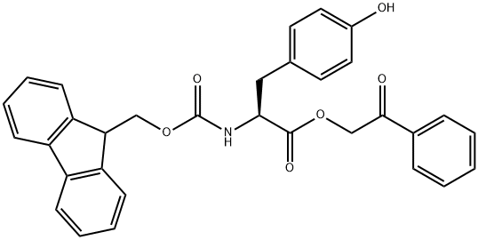 L-Tyrosine, N-[(9H-fluoren-9-ylmethoxy)carbonyl]-, 2-oxo-2-phenylethyl ester Struktur