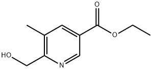 3-Pyridinecarboxylic acid, 6-(hydroxymethyl)-5-methyl-, ethyl ester Struktur