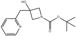 tert-Butyl 3-hydroxy-3-[(pyridin-2-yl)methyl]azetidine-1-carboxylate Struktur