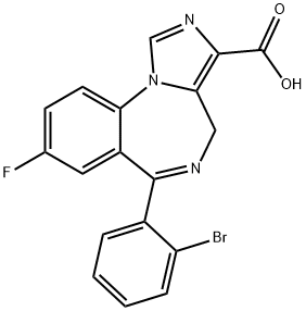 4H-Imidazo[1,5-a][1,4]benzodiazepine-3-carboxylic acid, 6-(2-bromophenyl)-8-fluoro- Struktur