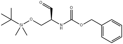 Carbamic acid, N-[(1S)-2-[[(1,1-dimethylethyl)dimethylsilyl]oxy]-1-formylethyl]-, phenylmethyl ester Struktur