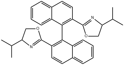 (R)-2,2'-bis((S)-4-isopropyl-4,5-dihydrooxazol-2-yl)-1,1'-binaphthalene Struktur