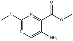 4-Pyrimidinecarboxylic acid, 5-amino-2-(methylthio)-, methyl ester Struktur