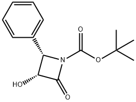 1-Azetidinecarboxylic acid, 3-hydroxy-2-oxo-4-phenyl-, 1,1-dimethylethyl ester, (3R,4S)- Struktur