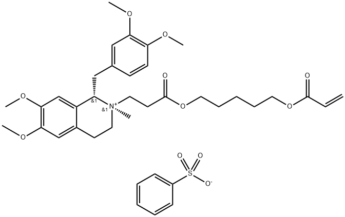 N-(5-(Propionyloxy)pentyl Acrylate) rac-trans-Laudanosine Benzenesulfonate Struktur