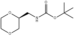 Carbamic acid, N-[(2S)-1,4-dioxan-2-ylmethyl]-, 1,1-dimethylethyl ester Struktur