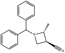 (2S,3R)-1-(diphenylmethyl)-2-methylazetidine-3-carbonitrile，rel- Struktur