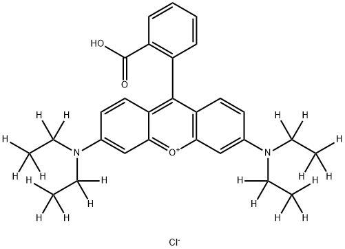 Xanthylium, 9-(2-carboxyphenyl)-3,6-bis[di(ethyl-1,1,2,2,2-d5)amino]-, chloride (1:1) Struktur