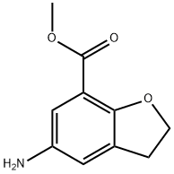 7-Benzofurancarboxylic acid, 5-amino-2,3-dihydro-, methyl ester Struktur