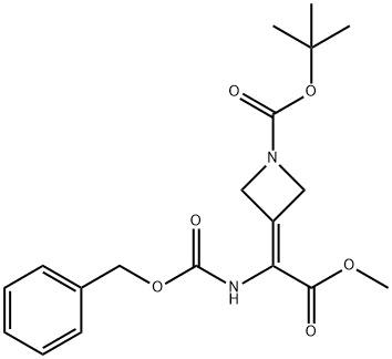 1-Azetidinecarboxylic acid, 3-[2-methoxy-2-oxo-1-[[(phenylmethoxy)carbonyl]amino]ethylidene]-, 1,1-dimethylethyl ester Struktur