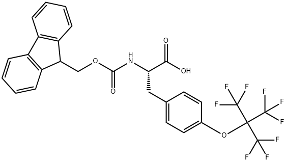 L-Tyrosine, N-[(9H-fluoren-9-ylmethoxy)carbonyl]-O-[2,2,2-trifluoro-1,1-bis(trifluoromethyl)ethyl]- Struktur