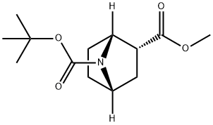 7-Azabicyclo[2.2.1]heptane-2,7-dicarboxylic acid, 7-(1,1-dimethylethyl) 2-methyl ester, (1R,2R,4S)- Struktur