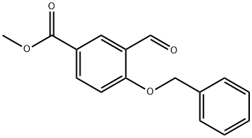 Benzoic acid, 3-formyl-4-(phenylmethoxy)-, methyl ester Struktur