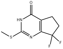 4H-Cyclopentapyrimidin-4-one, 7,7-difluoro-3,5,6,7-tetrahydro-2-(methylthio)- Struktur