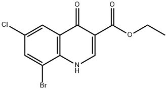 3-Quinolinecarboxylic acid, 8-bromo-6-chloro-1,4-dihydro-4-oxo-, ethyl ester Struktur