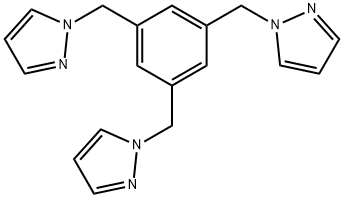 1H-Pyrazole, 1,1',1''-[1,3,5-benzenetriyltris(methylene)]tris- (9CI) Struktur