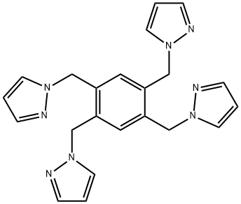 1,2,4,5-tetrakis((1H-pyrazol-1-yl)methyl)benzene Struktur