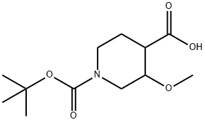 1,4-Piperidinedicarboxylic acid, 3-methoxy-, 1-(1,1-dimethylethyl) ester Struktur