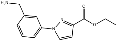 1H-Pyrazole-3-carboxylic acid, 1-[3-(aminomethyl)phenyl]-, ethyl ester Struktur