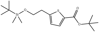 2-Thiophenecarboxylic acid, 5-[2-[[(1,1-dimethylethyl)dimethylsilyl]oxy]ethyl]-, 1,1-dimethylethyl ester Struktur