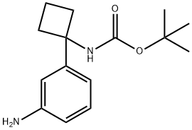 Carbamic acid, [1-(3-aminophenyl)cyclobutyl]-, 1,1-dimethylethyl ester (9CI) Struktur