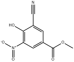 Benzoic acid, 3-cyano-4-hydroxy-5-nitro-, methyl ester Struktur