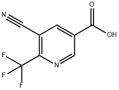 3-Pyridinecarboxylic acid, 5-cyano-6-(trifluoromethyl)- Struktur