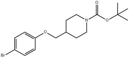 tert-butyl 4-(4-bromophenoxymethyl)piperidine-1-carboxylate Struktur