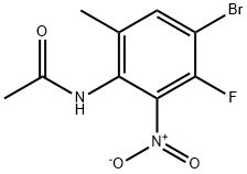 N-Acetyl 4-bromo-3-fluoro-6-methyl-2-nitroaniline Struktur