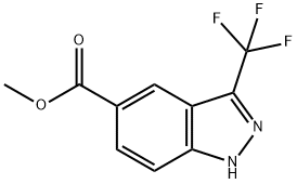 3-Trifluoromethyl-1H-indazole-5-carboxylic acid methyl ester Struktur