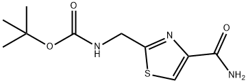 2-Methyl-2-propanyl [(4-carbamoyl-1,3-thiazol-2-yl)methyl]carbamate Struktur