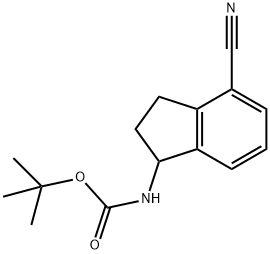 Carbamic acid, N-(4-cyano-2,3-dihydro-1H-inden-1-yl)-, 1,1-dimethylethyl ester Struktur