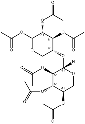 4-O-(2,3,4-Tri-O-acetyl-β-D-xylopyranosyl)-D-xylopyranose 1,2,3-Triacetate Struktur