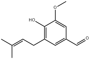 4-Hydroxy-3-methoxy-5-(3-methyl-2-buten-1-yl)benzaldehyde Struktur