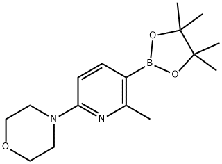 Morpholine, 4-[6-methyl-5-(4,4,5,5-tetramethyl-1,3,2-dioxaborolan-2-yl)-2-pyridinyl]- Struktur