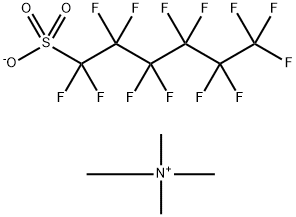 Methanaminium, N,N,N-trimethyl-, 1,1,2,2,3,3,4,4,5,5,6,6,6-tridecafluoro-1-hexanesulfonate (1:1) Struktur