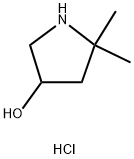 3-Pyrrolidinol, 5,5-dimethyl-, hydrochloride (1:1) Struktur